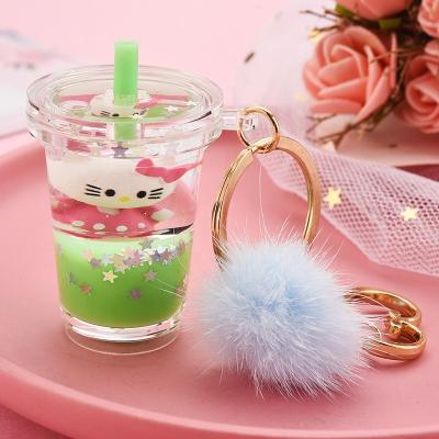 China Wholesale transparent acrylic material plush plastic verified key chain manufacturer boba key chain for sale