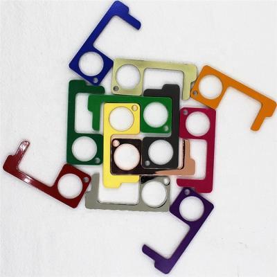 China Disinfectant Checked No Touch Manufacturer Key Chain Wholesale Zinc Alloy Material Security Door Opener for sale