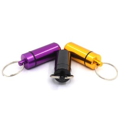 China Gifts Pill Box Key Chain Checked Wholesale Aluminum Material Mini Pill Box Waterproof Travel 7 Pcs Manufacturer Wilderness Key Chain for sale