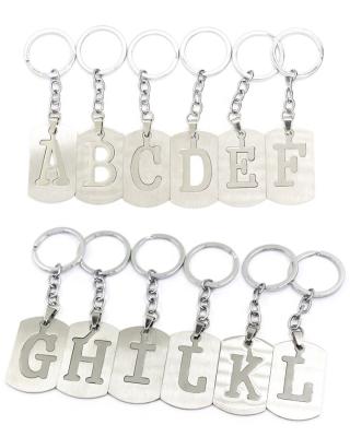 China Souvenir Gift Letter Key Chain Checked Material A J R K N D M Z Wholesale Letter Manufacturer Stainless Steel Key Chain for sale