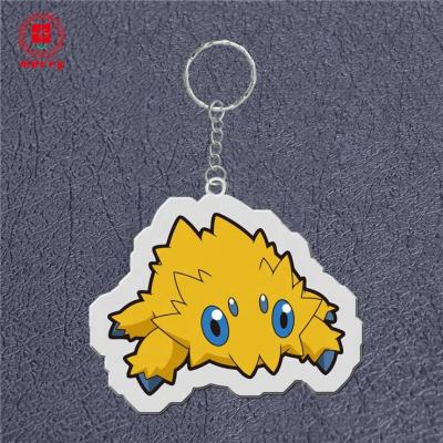 China Custom Clear Acrylic Material Side Plush Double Side Logo Keychain Joltik Plush for sale