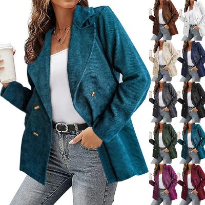 China 2021 QUICK DRY INS Explosion Corduroy Jacket Women Fashion Long Sleeve Female Casual Blazer Jacket for sale