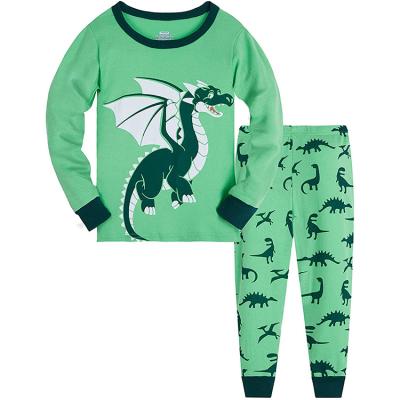 China Thermal children's home clothes 3-12 years old a set of cotton children's dinosaur pajamas clothes factory wholesale for sale