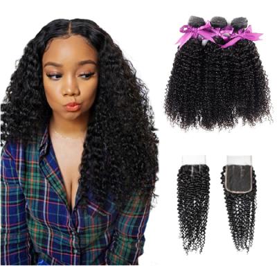 China Super Natural Kinky Curly Hair Weave Curly Hair Extension , Brazilian Virgin Cuticle Aligned Hair Bundle Vendors for sale