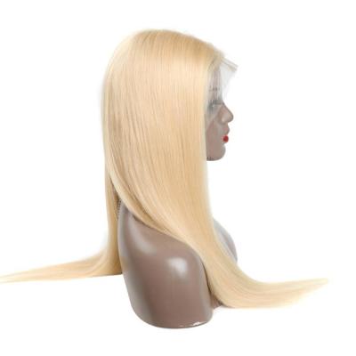 China 613 Blonde Wave Free Sample Silky Straight Overnight Lace Wigs Virgin Brazilian Human Hair Lace Front Wig With Baby Hair for sale