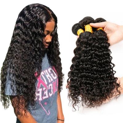 China Smooth In Touch Free Sample Mink Brazilian Hair Deep Wave Bundles With Closure Wholesale Seller Virgin Cuticle Aligned Extensions Hair for sale