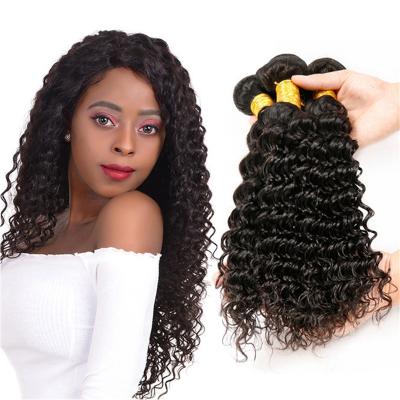 China Online Hair Stores Deep Wave Bundle Deal 3 Hair Weaves With Closure Brazilian Virgin Mink Hair Deep Wave Bundles for sale