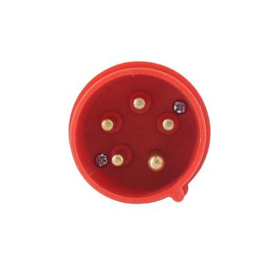 China Commercial Waterproof Type 025 32A 380V Plug Socket 5 Pin Level IP44 Level IP44 Industrial Plug 3P+N+E for sale