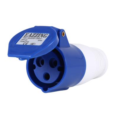 China IP44 level 32A 220V commercial waterproof type 223 pin connector3 industrial connector2P+E for sale