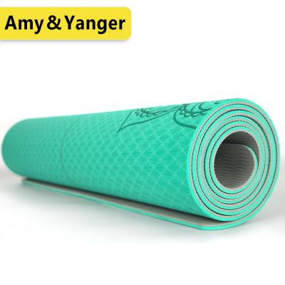 China Tape BSCI Factory Tape Yoga Mat 6mm Kids Eco Friendly With Carry Strap Double Layer for sale