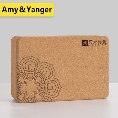 China High Density Cork Amazon Cork Yoga Block Durable Custom Printed Yoga Brick for sale