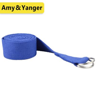 China Yoga Exercise BSCI Factory Yoga Strap 72inch Long In 50% Cotton With Metal D-Ring for sale