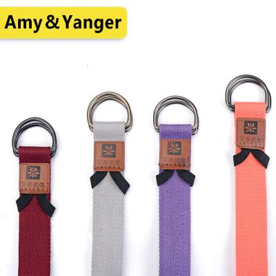 China BSCI Factory Nylon Cotton Yoga Stretch Tie Up Strong Durable Yoga Belt YB-183HE for sale