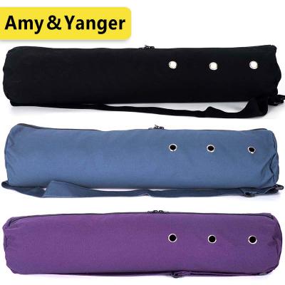 China exercise & Fitness BSCI Factory Large Openable Zipper Yoga Mat Bag Cotton Canvas Private Label for sale