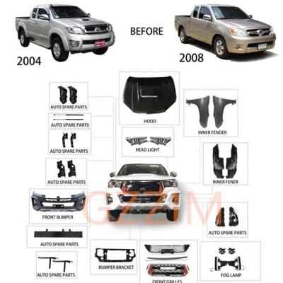 China toyota car front facelift kit car upgrade kit for hilux vigo to hilux rocco 2016 2017 2018 for sale