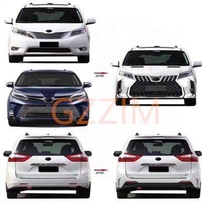 China other auto parts front and rear  lm style body kit with hood for toyota sienna 2011-2020 for sale