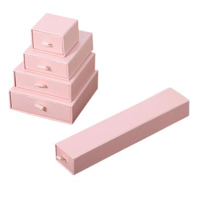 China Recyclable Custom Pink Slide Out of Match Drawer Cardboard Paper Gift Jewelry Packaging Box Drawer Box Packaging for sale