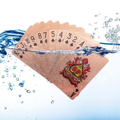 China Plastic Custom Printing Make My Own Design PVC Waterproof 100% Rose Gold Playing Cards Plastic Poker for sale