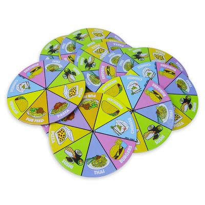 China Custom Sight Paper Hard Thick Inductive Words Round Food Board Flash Card Game for Children Educational for sale