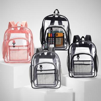 China Fashion Waterproof Women's Outdoor Clear PVC Backpack School Clear Transparent Backpack for sale