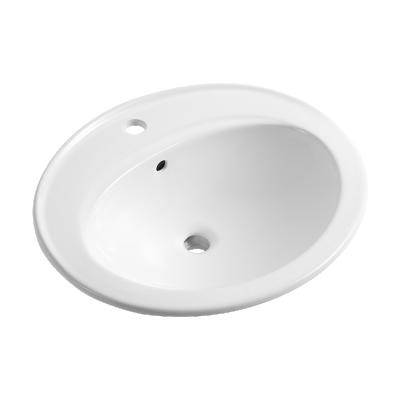 China Ceramic Smooth Surface Classic Bathroom Semi Oval Sinks Above Counter Wash Basin Cabinet for sale