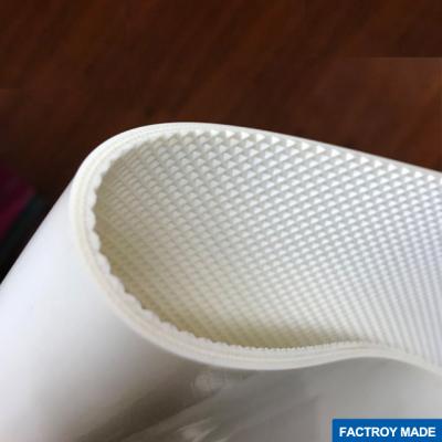 China Heat resistant; Oil resistant; Fire Resistant White Diamond Bottom PVC Smooth Top Conveyor Belt With 3mm / 4mm Thickness for sale