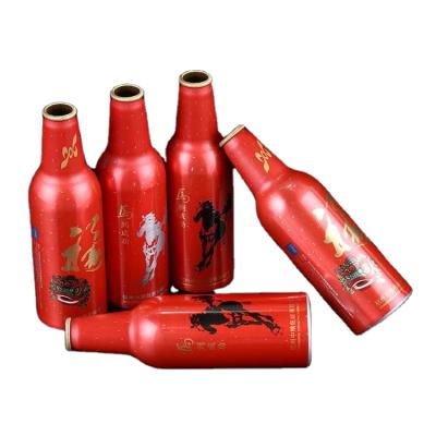 China Personal care factory price round shape empty aluminum beer bottle 335ml 16oz budweiser beer for sale