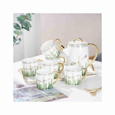 China CLASSIC High Quality Hand Painted Restaurant Porcelain Bone China Ceramic Coffee and Tea Set New 465X217X286 for sale