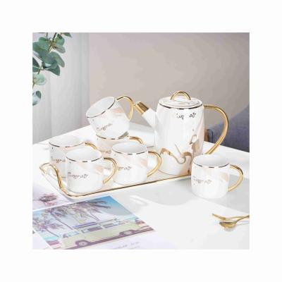 China CLASSIC Manufacturer New High End Design Good Quality Bone Chin 465X217X286 Unique Coffee And Tea Set for sale