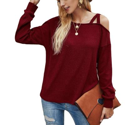 China Anti-Wrinkle Women's Off-the-Shoulder T-shirt Women's Long Sleeve T-Shirt for sale