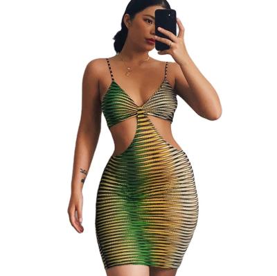 China Women Hot Slim Sexy V-Neck Dress Anti-Wrinkle Cheap Sale Backless Bodycon Dresses for sale