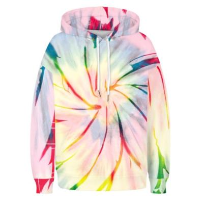 China Wholesale Women's Pullover Anti-wrinkle Drawstring Fashion Tie Dye Women's Long Sleeve Hoodie 2021 for sale