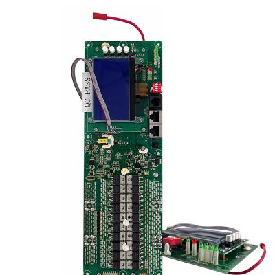 China Short circuit/over discharge/over load rs485 RS232 can communication program Smart BMS 15S 51.2V 100A bms protection board with LCD display for sale