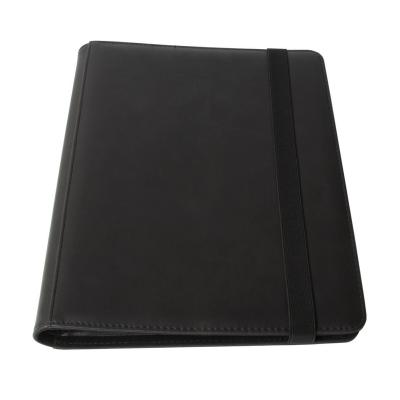 China Protect 9 Leather Premium Pocket Folders / Collectors Albums Binders With Elastic Band-Black for sale