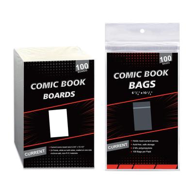 China ANTISTATIC LOGO Waist Magazine Ribbon Mylar Bag Protector Custom Cartoon Cartoon Backing Boards Full Sheaths Storage Bags and Boards for sale