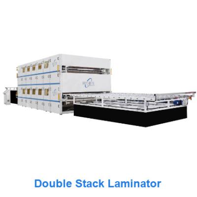 China machinery & Airless Material Automatic Double Pile Laminator Laminating Machine Solvent Free Hot Melt For Cell Module for sale