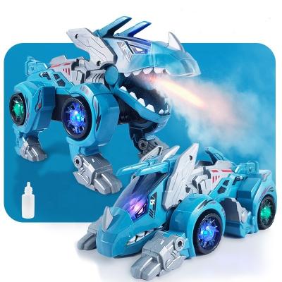 China Jet Ride/Universal/Transform/T-sale 2 Car Light/Dinosaur Deformation Jet Light Music New Into 1 Plastic Animal Children's Car Toys for sale