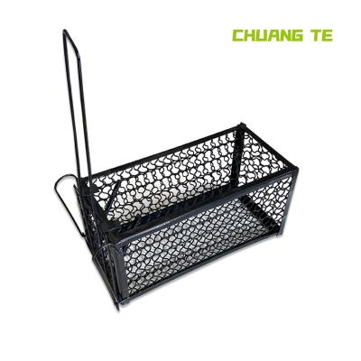 China Black Durable Mouse Trap Cage Viable Iron Cage Contagious Clamshell Live Catching Rats Mousetrap for sale