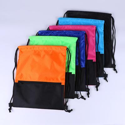 China Custom Made Promotional Eco-friendly Basketball Drawstring Backpack Polyester Drawstring Backpack for sale