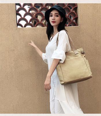 China Eco-friendly Women's Retro Large Size Canvas Shoulder Bag Hobo Cross - Handbag Casual Body Tote Bag for sale