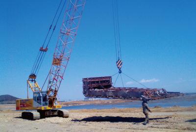 중국 CQUY800 수력 크롤러 크레인 80Ton 레티스 팔 기중기 /Max는 Length13-58m을 알립니다 판매용