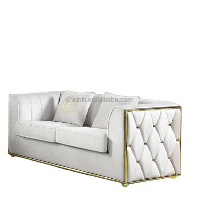 China Other Home Furniture Modern Luxury Living Room Sofa Set With Gold Legs for sale