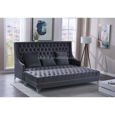 China Other Home Furniture Modern Simple Living Room Sofa Bed With Chromed Legs for sale