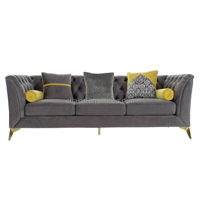 China Luxury Velvet Tufted Living Room Tufted Sofa Sets for sale