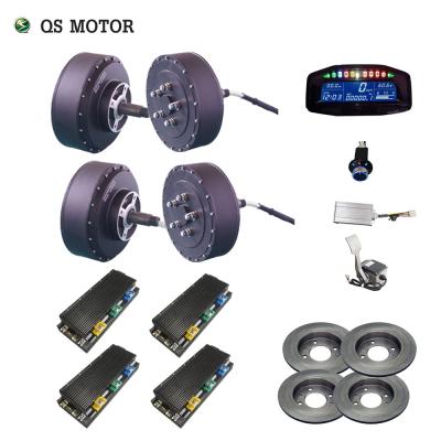 China Waterproof QS Motor 273 8000w 4WD BLDC Electric Car Hub Motor Conversion Kits With APT96600 Motor Controller for sale