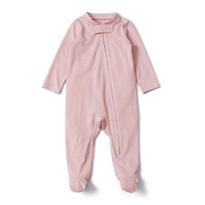 China New Spandex/Cotton Spring Babies Dress Pink Bamboo Newborn Baby Sleep Sack Long Sleeve Infant Clothes for sale