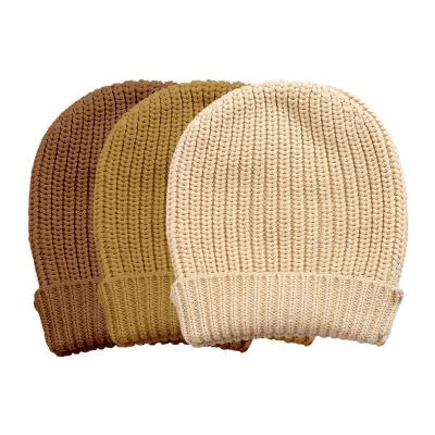 China COMMON Wholesale Winter Apparel Knitted 100% Cotton Baby Clothes Beanie Hat Unisex Toddler Hats for sale