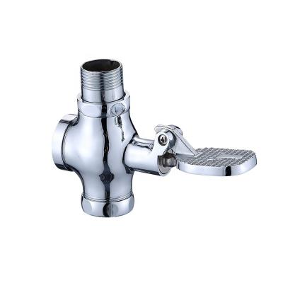 China WC System School Household Public Toilet Modern Flush Brass Foot Pedal Stool Drain Valve for sale