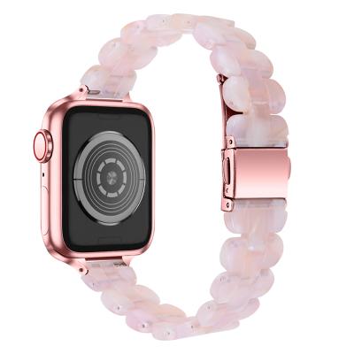 China Wrist Style Resin Band for Apple Watch Bands, Lightweight Thin Strap with Metal Buckle Steel Strap for Apple Watch for sale