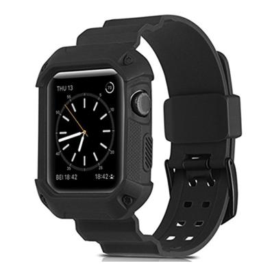 China Wrist Style For Apple Watch Band 38mm With Case, Shockproof Rugged Cover Device With Strap Bands Stainless Steel Clasp for sale